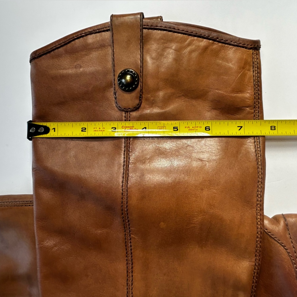 Carlos by Carlos Santana Brown Leather Fawn Heeled Riding Boots Size 9 - Picture 7 of 11